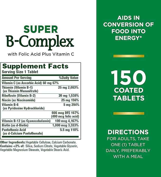 Nature's Bounty Super B Complex 150 Tablets 2