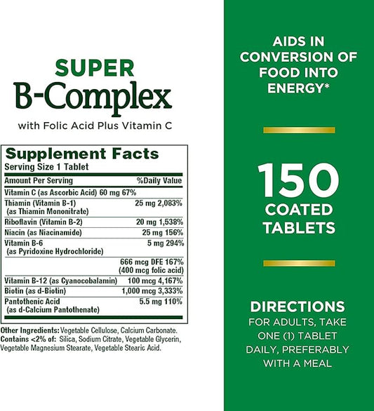 Nature's Bounty Super B Complex 150 Tablets 2
