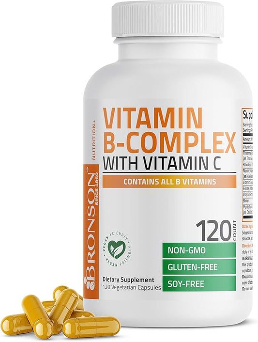 Bronson Vitamin B Complex with Vitamin C 120 Vegetarian