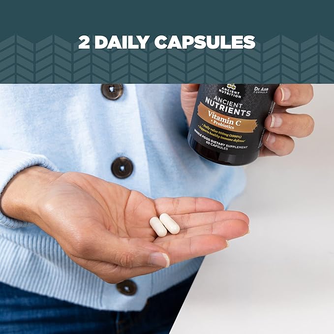 Ancient Nutrition Probiotics and Vitamin C 30 Servings