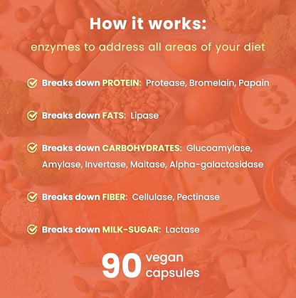 NutraChamps Digestive Enzymes with Probiotics and 90 Vegan