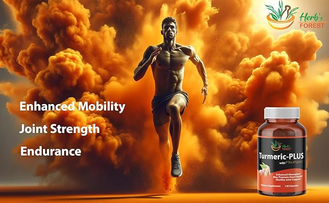 Organic Turmeric Curcumin Complex with BioPerine, 4 caps 120 Veg 95% Curcuminoids, 20x Absorption
