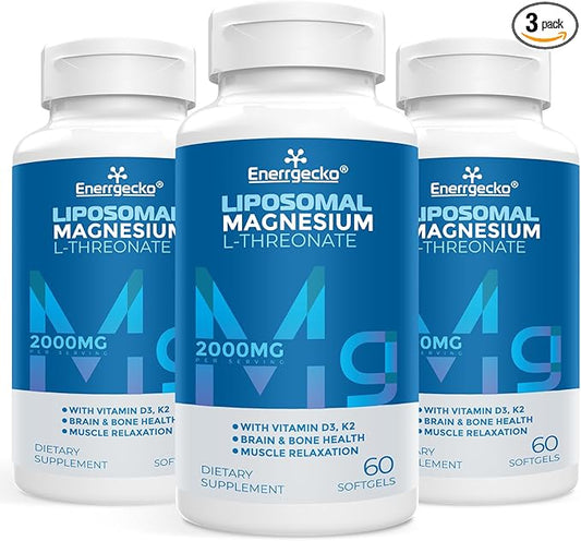 Liposomal Magnesium L-Threonate Softgels 2000mg D3 & K2 - 60 Softgels