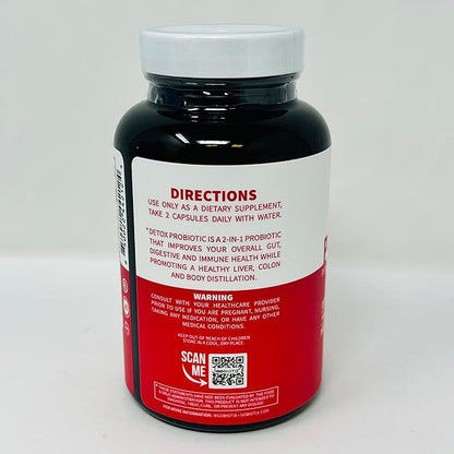 GOBIOTIX Detox Probiotic Supplement with Digestive 50 Billion 60 Capsules