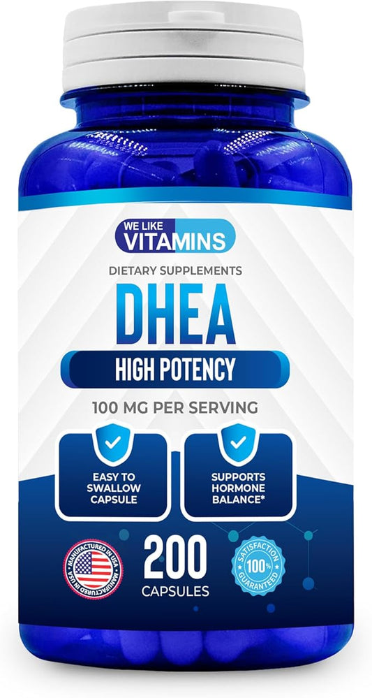 We Like Vitamins DHEA 100mg 200 Capsules 200 Day