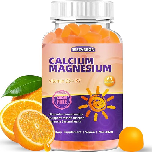 Calcium Magnesium Gummies 600mg Calcium,420mg Magnesium D3+K2 High (60 count)