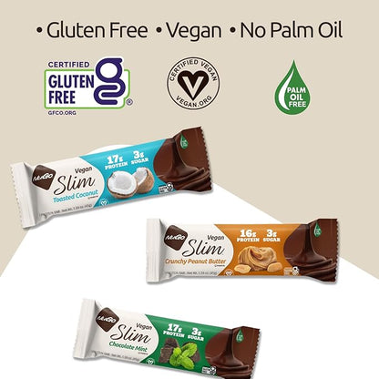 NuGo Slim Dark Chocolate Raspberry Truffle, 17g Protein, 2g Sugar, 7g Fiber, Low Net Carb, Keto Friendly, Gluten Free, 24 Count