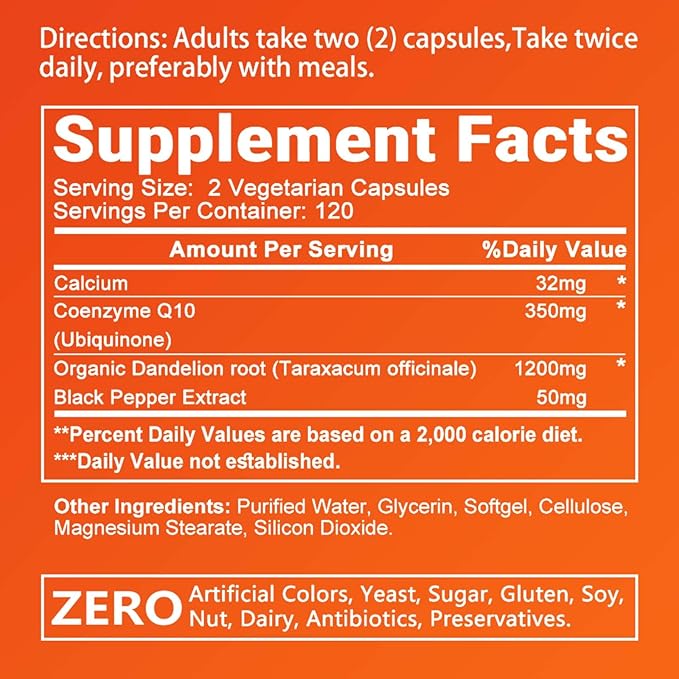 CoQ10 and Black Pepper Extract 400mg 120 Softgels, Q10(Ubiquinone) Supplement 3 Times