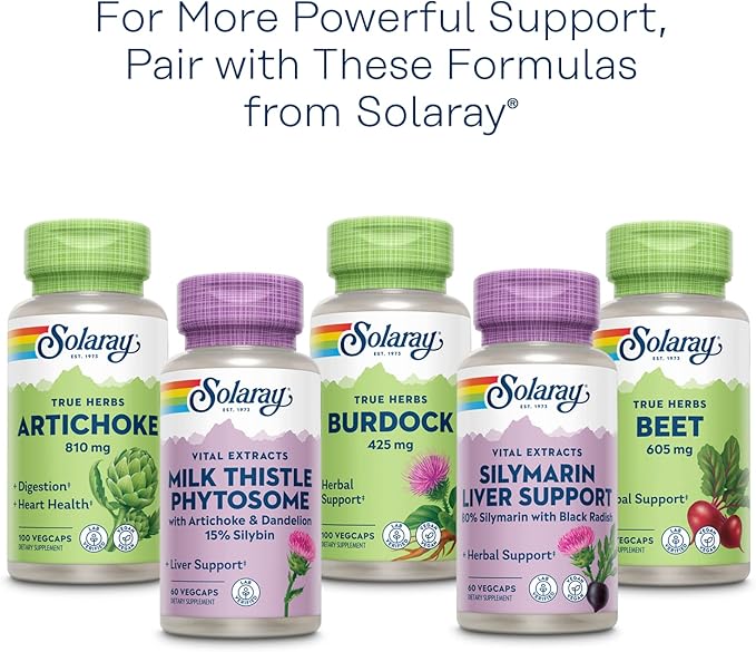 SOLARAY Milk Thistle Seed Extract 350 80% Silymarin, 60 Day 30 Servings, 30 VegCaps
