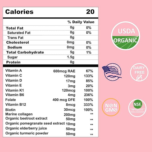 Dr.Healdy Multivitamin Gummies for Women, with 200mg Collagen, Support Your Skin, Nail and Hair Beauty, Folate and Biotin, Support Immune Health, 60 Count