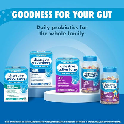 Digestive Advantage Lactose Defense with Lactase Enzymes & Probiotics for Digestive Health, Support for Breaking Down Lactose, Minor Abdominal Discomfort & Gut Health, 96ct Capsules (Pack of 3)