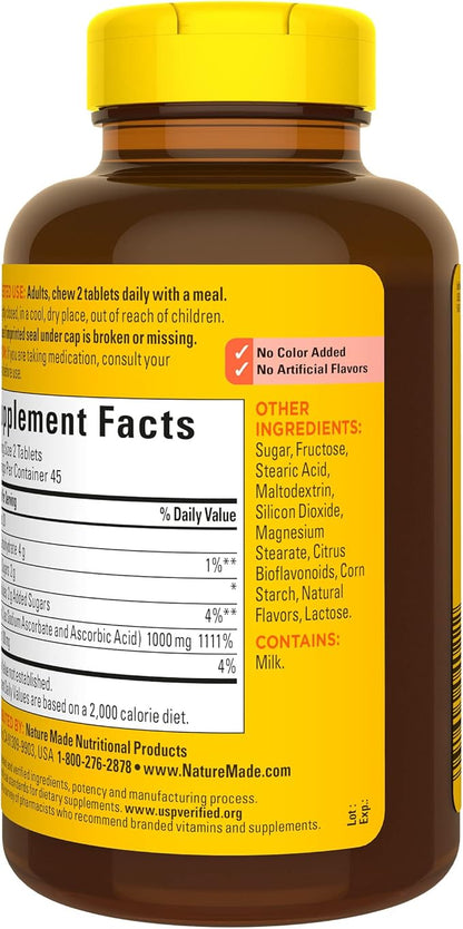 Nature Made Extra Strength Dosage Chewable 1000 mg 90 Tablets, 45 Day