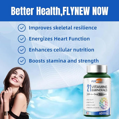 21 Vitamins &Minerals All-in-One Support, Vitamin d3 k2, k2, Vitamin USA-60 Capsules