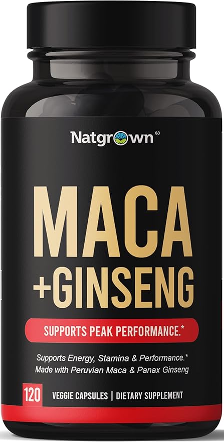 Natgrown Maca Root + Panax Ginseng 1500 mg (120 Count)