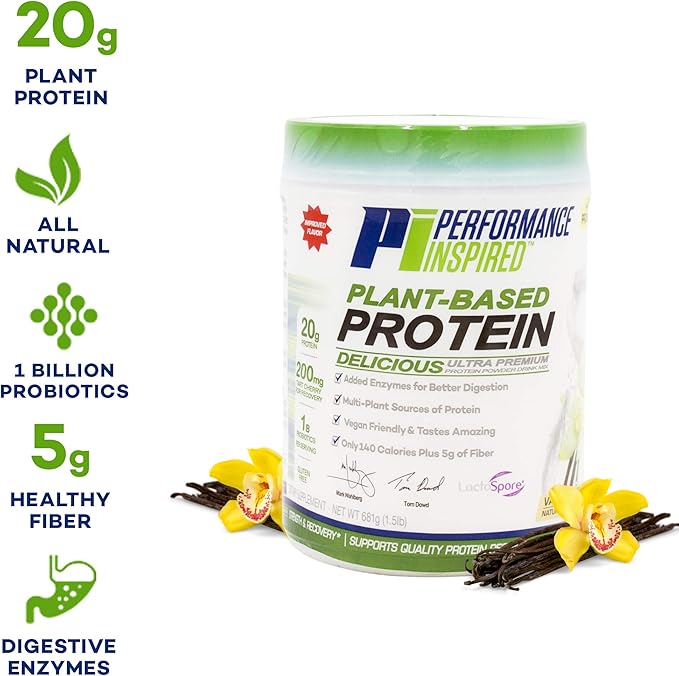 Performance Inspired Nutrition Plant-Based Protein Powder 20G - 1B Probiotics 1.5 Lb