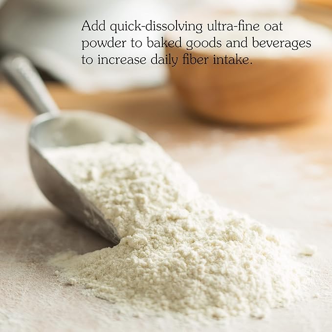 NuNaturals Oat Fiber Powder, All Natural 1 lb