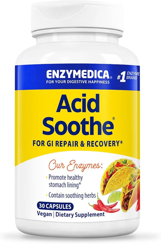 Enzymedica, Acid Soothe, Support for Occasional 3-in-1 Formula 30 Count