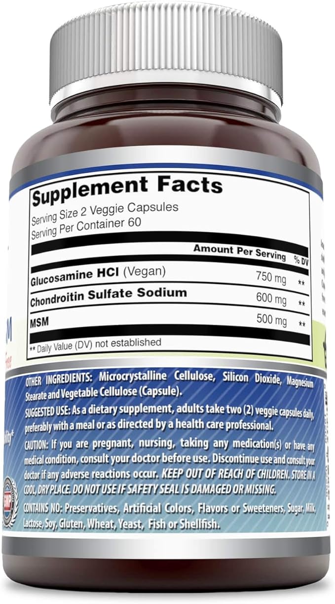 Amazing Formulas Glucosamine Chondroitin & MSM 120 Veggie