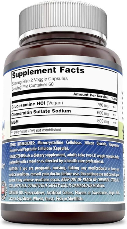 Amazing Formulas Glucosamine Chondroitin & MSM 120 Veggie