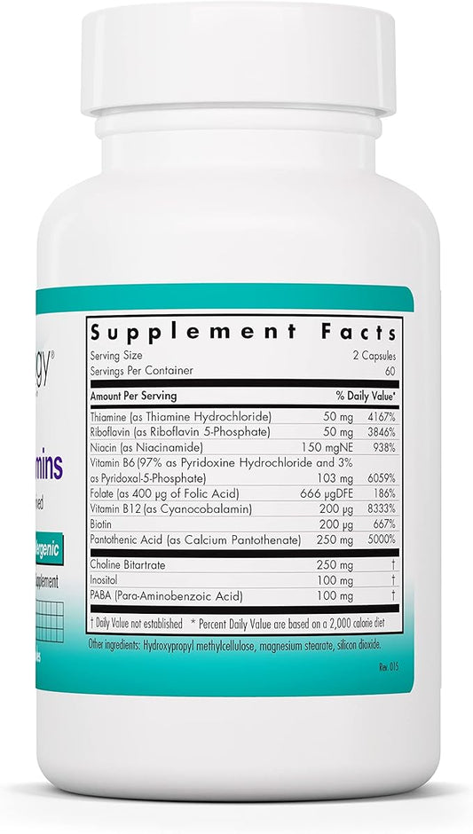 Nutricology Super Vitamin B Complex B12, Vitamin B6, Vegetarian 120 Count