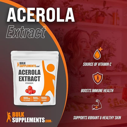 BulkSupplements.com Acerola Cherry Extract Powder 500mg per 500g (1.1 (1.1 lbs) 1)