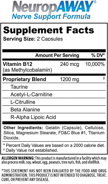 NeuropAWAY Nerve Support Formula 90 Daily Capsules