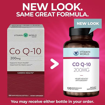 Vitamin World Co Q-10 200 mg. 120 Softgels,