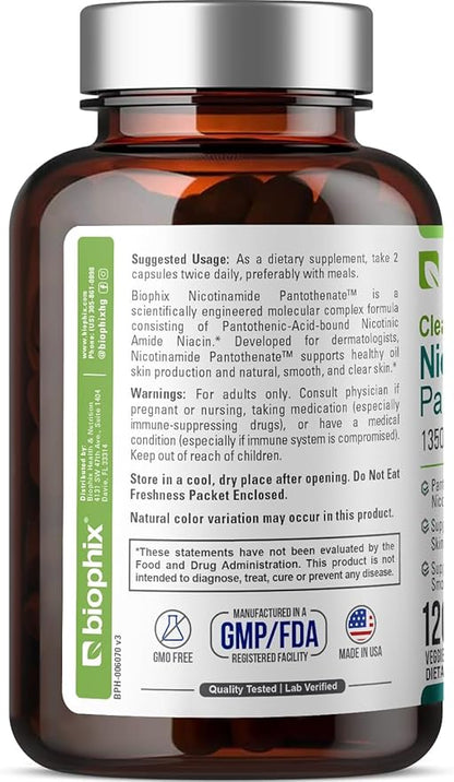 biophix B-3 Nicotinamide Pantothenate 675 mg 120 Vcaps B5 Pantothenic