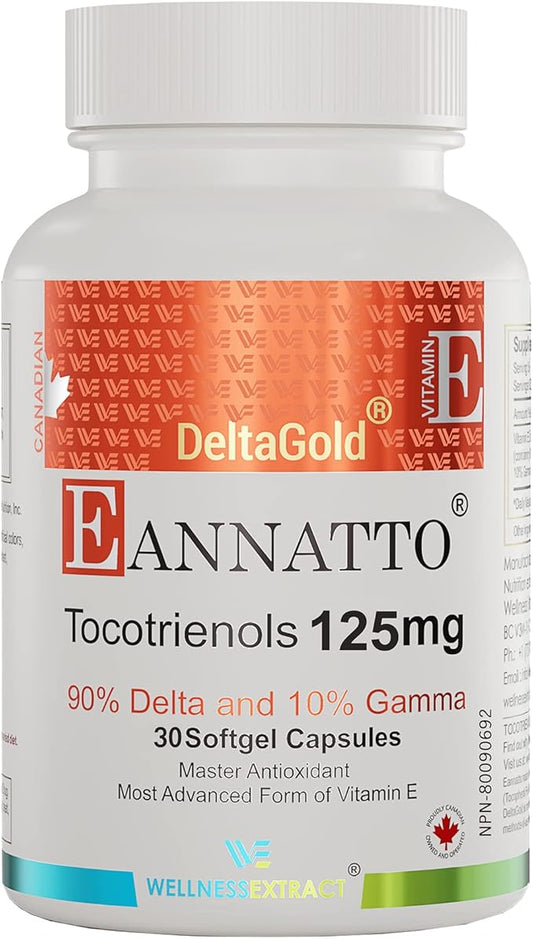 Eannatto Tocotrienols Deltagold Vitamin E Supplements (125 MG 30 Softgels).