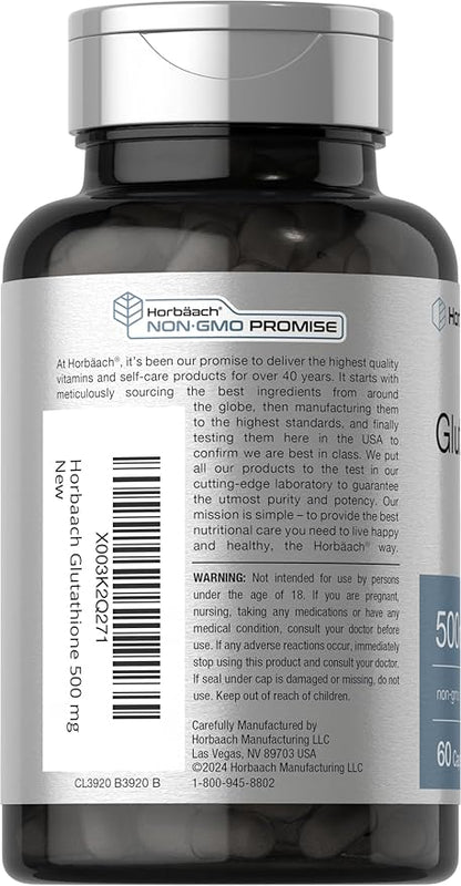 Horbäach Glutathione 500mg Reduced Supplement 60 Capsules