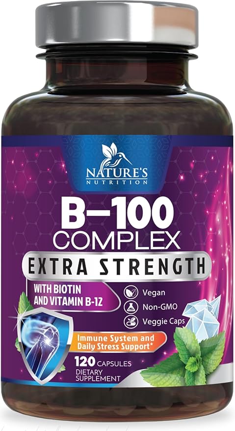 B Complex Vitamins with Vitamin B1 B2 B3 B3 B6 B6 B12 B12 B100 B100 C 120 Vegan