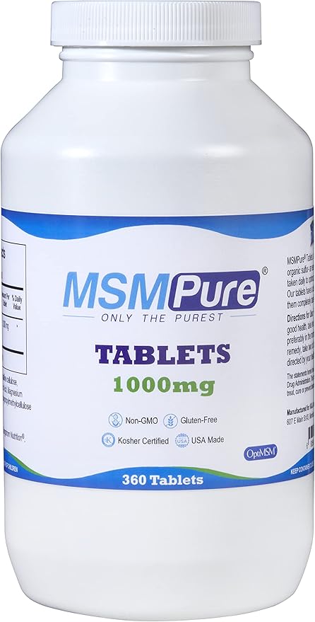 Kala Health MSMPure Tablets, 360 Count, 1000 mg