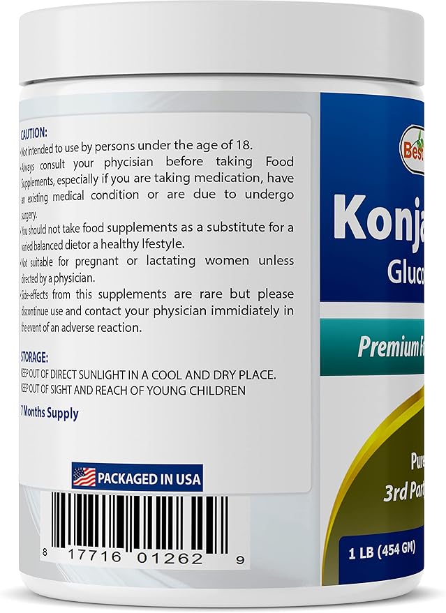 Best Naturals Konjac Root Glucomannan Powder (Non-GMO) 1 Pound