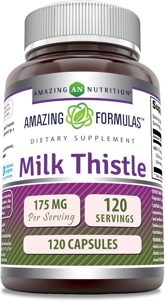 Amazing Formulas Milk Thistle 175 mg (1 Pack, 120 Count)