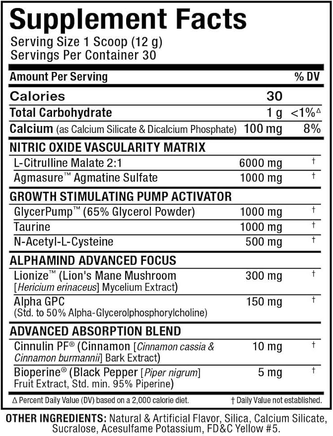 ALLMAX Impact Pump, Blue Raspberry - 360 g - Stim-Free Pre-Workout Formula - Boosts Pumps & Mind-Muscle Connection - with Citrulline Malate & Lion’s Mane - Up to 30 Servings