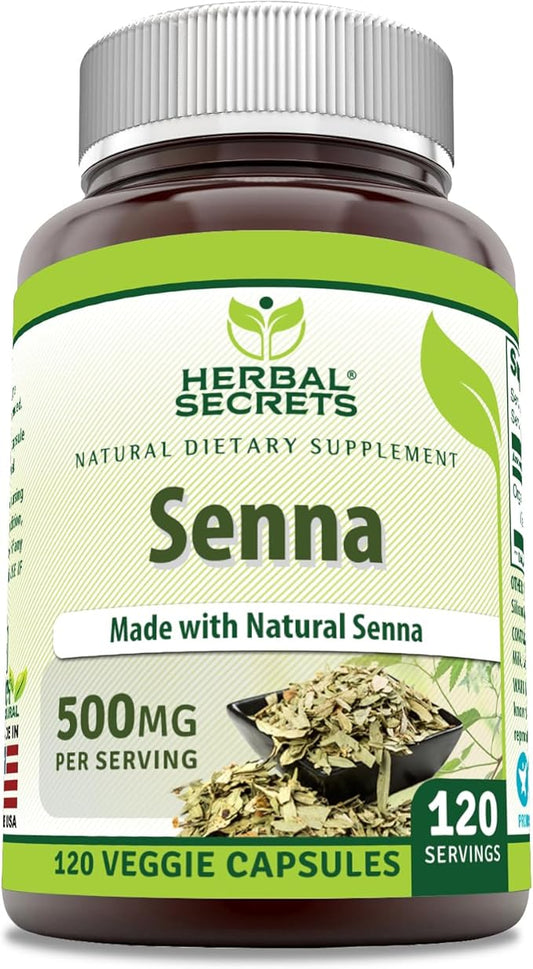 Herbal Secrets Senna Supplement 500 Mg 120 Veggie