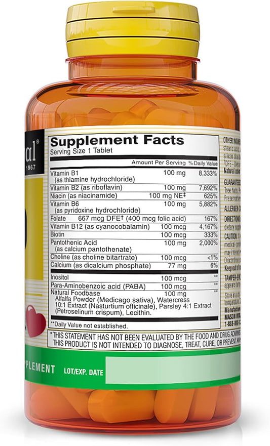 MASON NATURAL Ultra B-100 Complex 100 Tablets 2)
