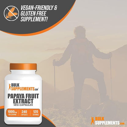 BulkSupplements.com Papaya Fruit Extract Capsules 2 Capsules 240 Veg 1