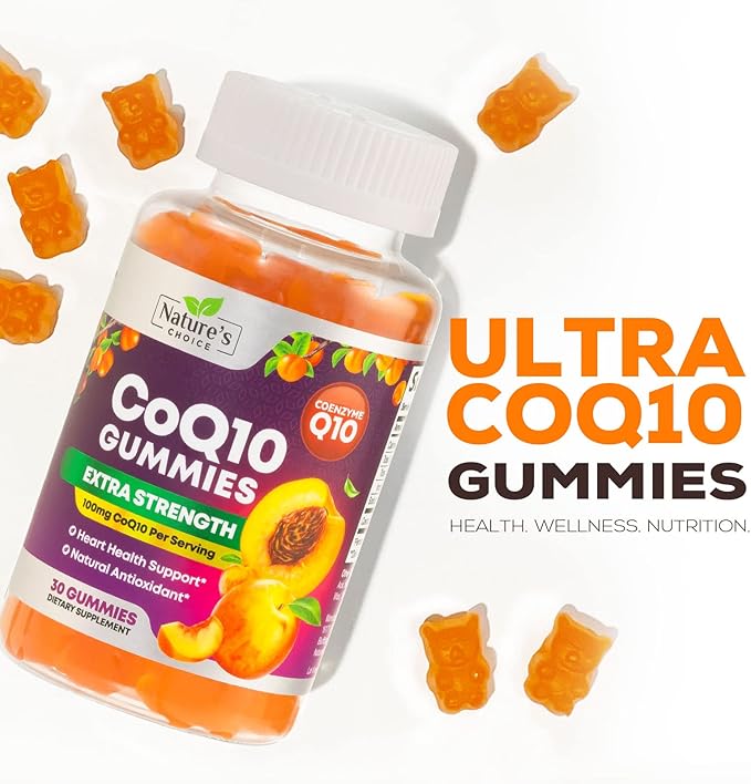 CoQ10 100mg Gummies 3X Better Q10 Vitamins, 10 Supplements, 30 CoQ10 CoQ10 Gummies