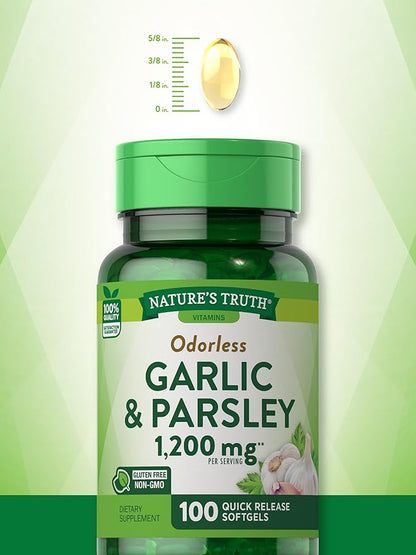 Nature's Truth Odorless Garlic and Parsley 1200mg | 100 Softgel