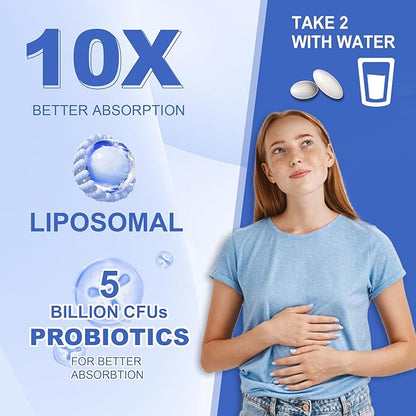 2 Pack Liposomal Calcium AKG Supplement 1500mg with Vitamin D3 & K2 for Women & Men, Calcium Supplement with Magnesium Glycinate, Boron, Probiotics & Vitamin C for Bone Strength & Energy, 240 Softgels