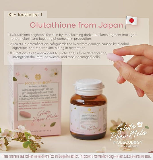 Diamond Grains Moleculogy Gluta Pheo Mela 30 Tablets 1 Bottle