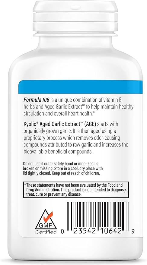 Kyolic Aged Garlic Extract Formula 106, 200 Capsules