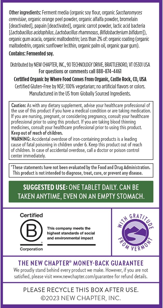 New Chapter Women's Multivitamin for Immune, 20+ Nutrients 72 Count