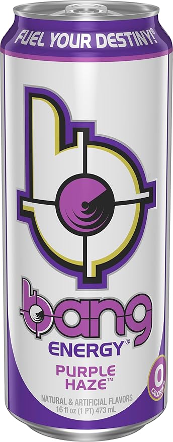 Bang Energy Purple Haze, Sugar-Free Energy Drink, 16 Ounce (Pack of 12)