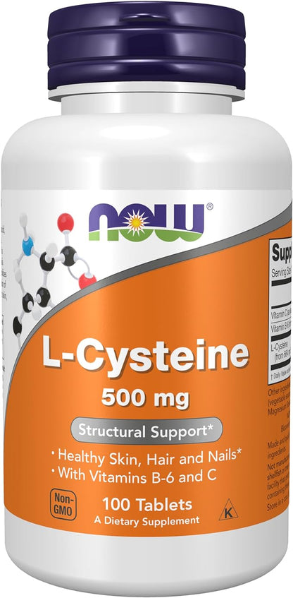 NOW Supplements, L-Cysteine 500 mg B-6 and 100 Tablets