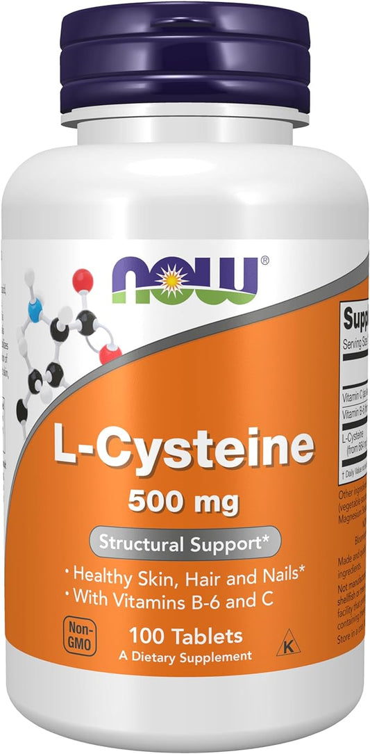 NOW Supplements, L-Cysteine 500 mg B-6 and 100 Tablets