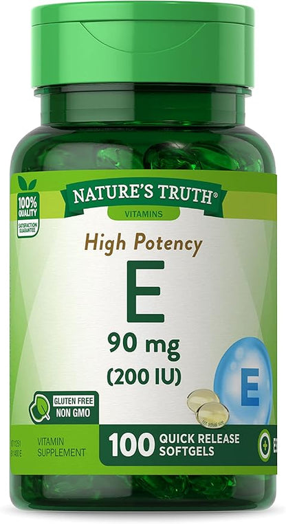 Nature's Truth Vitamin E Softgels 200 IU 100 Softgels