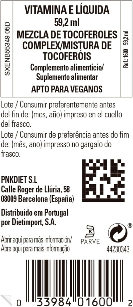 SOLGAR Liquid Vitamin E (with Dropper) - 2 fl oz - Mixed Tocopherol Complex - Non-GMO, Vegan, Gluten Free, Dairy Free, Kosher - 118 Servings