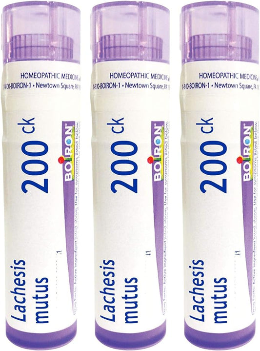 Boiron Lachesis Mutus 200ck Homeopathic Medicine 3 (240 (240 Pellets)